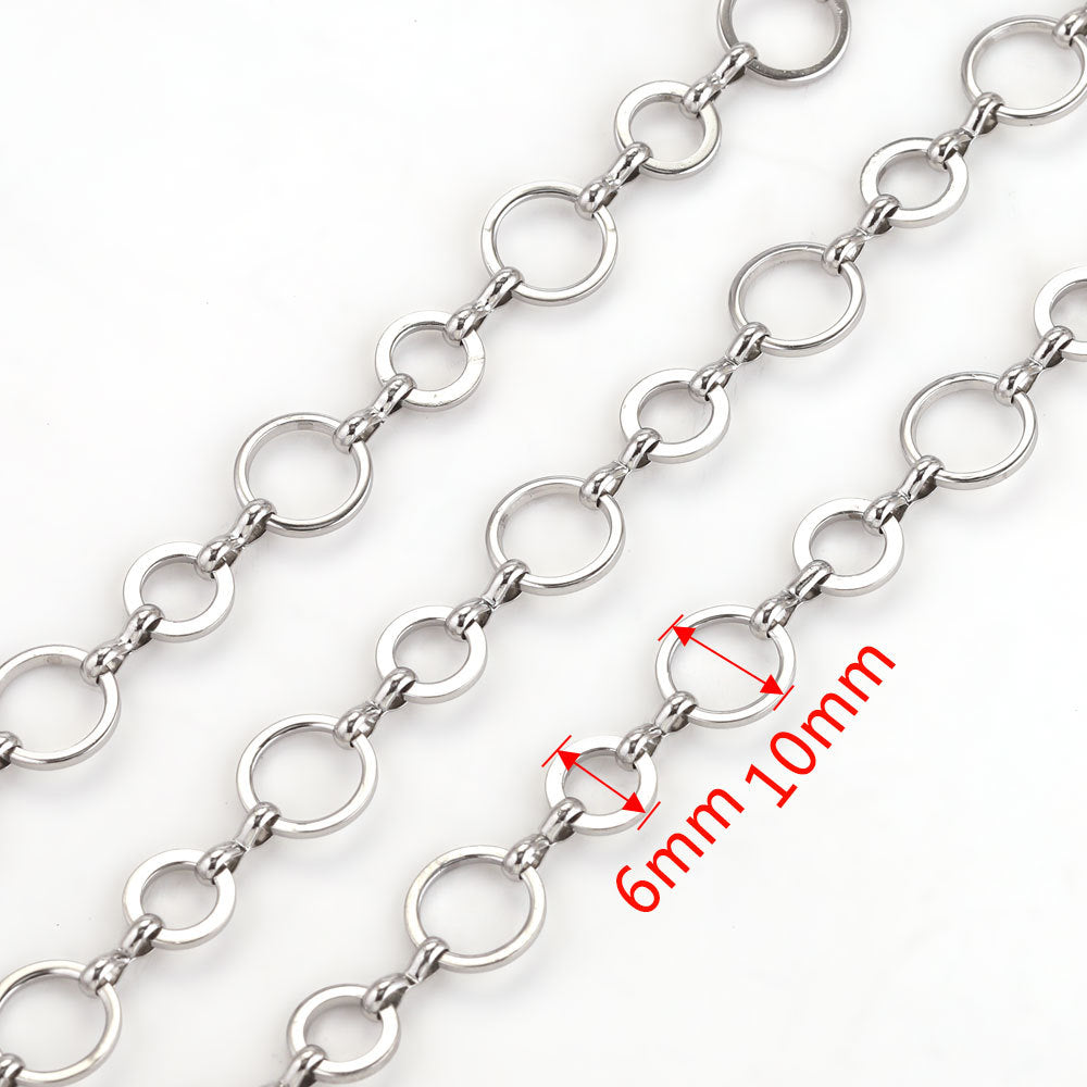 Wholesale 5 rolls - 500 cm various styles of stainless steel punk chain